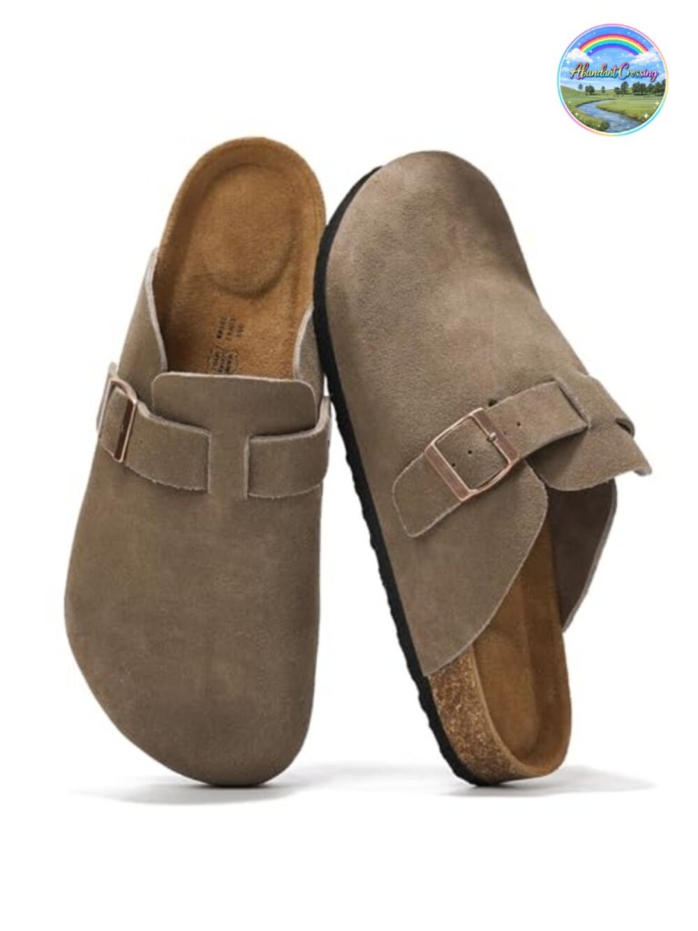 Men's Full Grain Leather Clogs with Memory Foam, Non-Slip Sole, Water